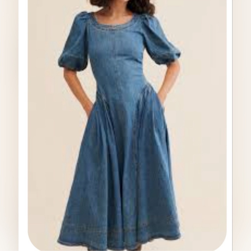 Anthropologie midi Denim Dress